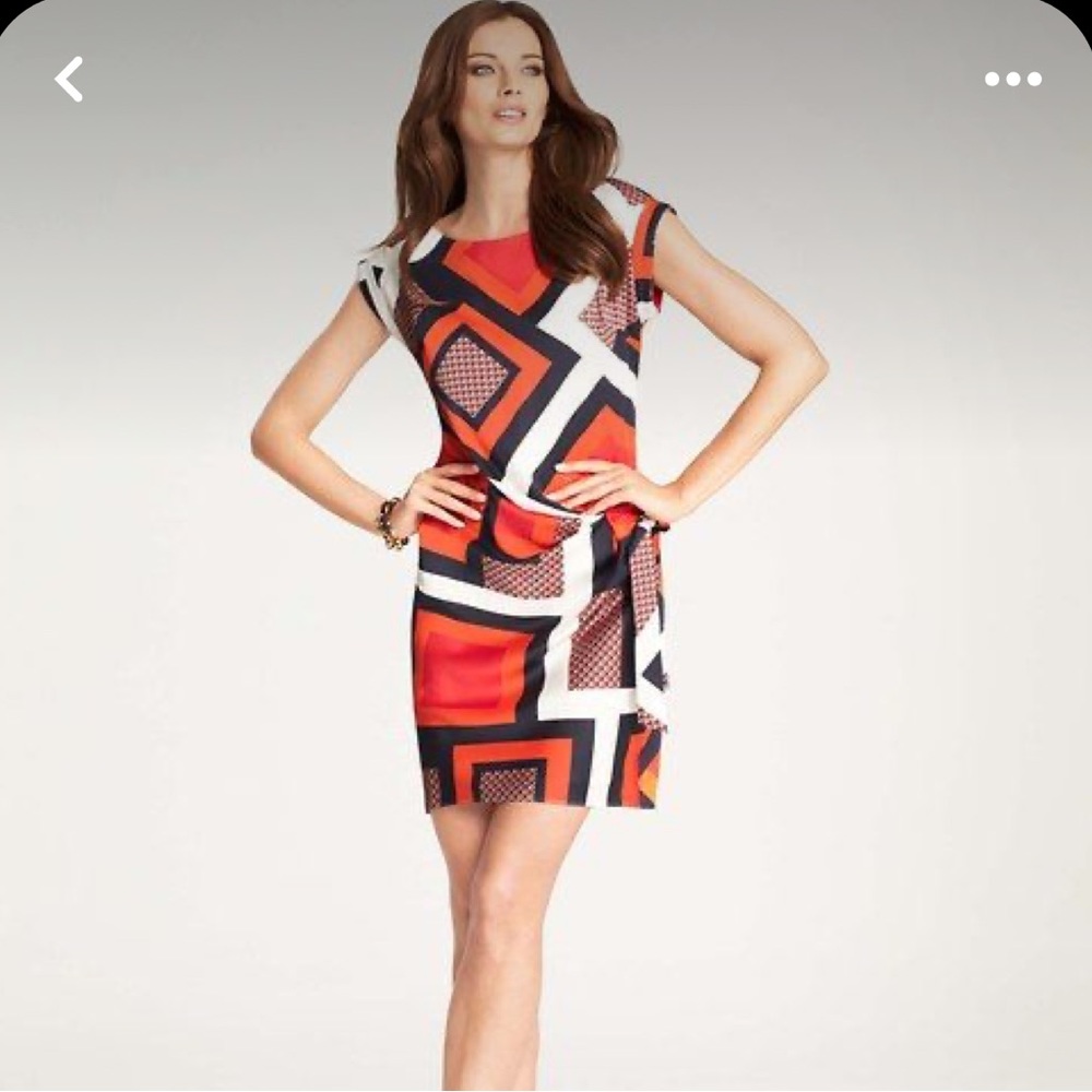 NWOT! Ann Taylor Square Geo Print Side Tie Dress